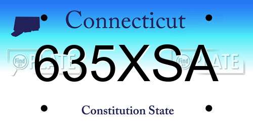 635XSA Connecticut License Plate