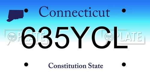 635YCL Connecticut License Plate