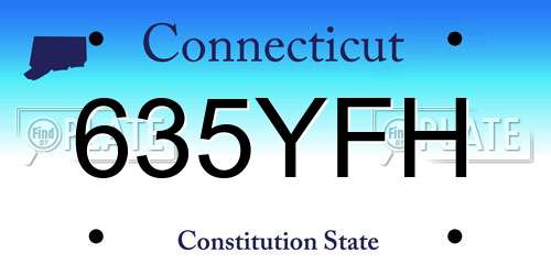 635YFH Connecticut License Plate