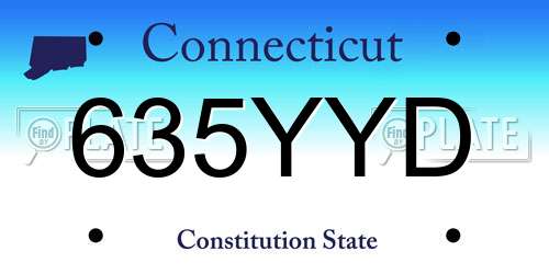 635YYD Connecticut License Plate