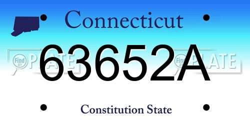 63652A Connecticut License Plate