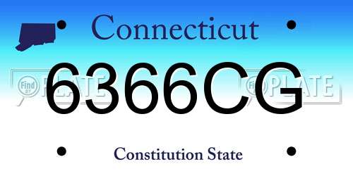 6366CG Connecticut License Plate