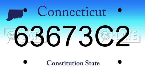 63673C2 Connecticut License Plate