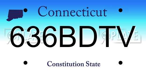 636BDTV Connecticut License Plate