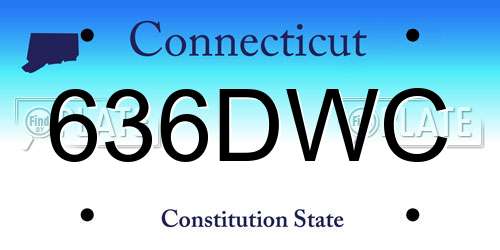 636DWC Connecticut License Plate