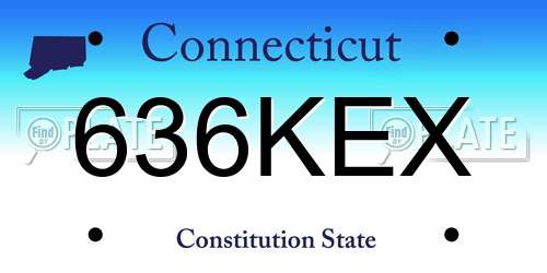 636KEX Connecticut License Plate