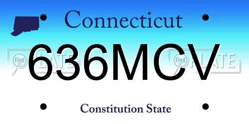 636MCV Connecticut License Plate