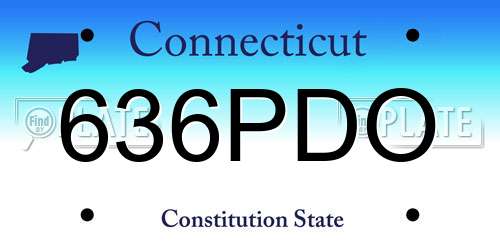636PDO Connecticut License Plate