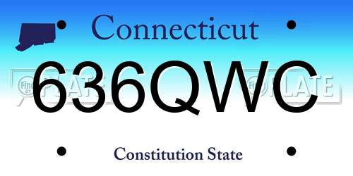 636QWC Connecticut License Plate