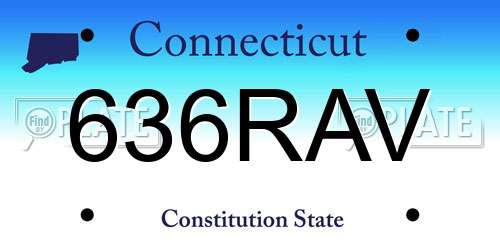 636RAV Connecticut License Plate