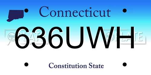 636UWH Connecticut License Plate