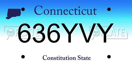 636YVY Connecticut License Plate