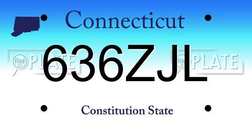 636ZJL Connecticut License Plate