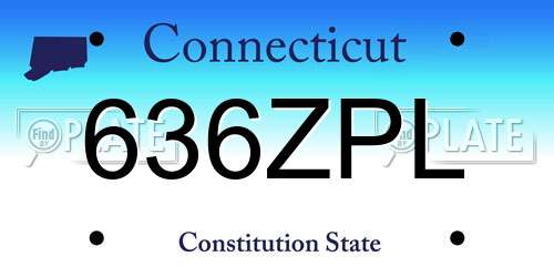 636ZPL Connecticut License Plate