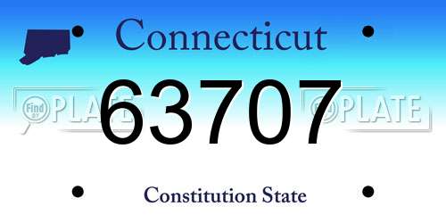 63707 Connecticut License Plate