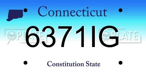 6371IG Connecticut License Plate