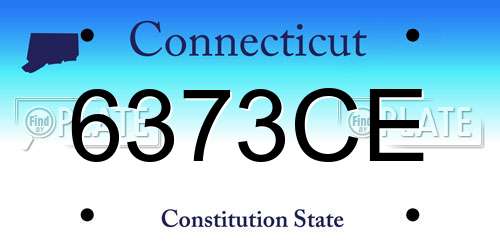 6373CE Connecticut License Plate