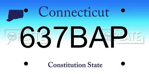 637BAP Connecticut License Plate