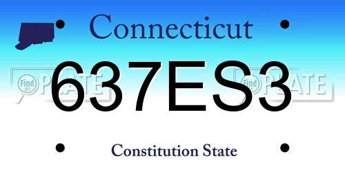 637ES3 Connecticut License Plate