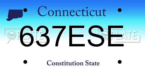 637ESE Connecticut License Plate