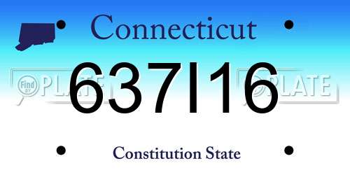 637I16 Connecticut License Plate