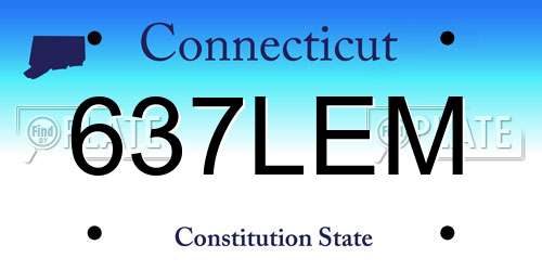 637LEM Connecticut License Plate