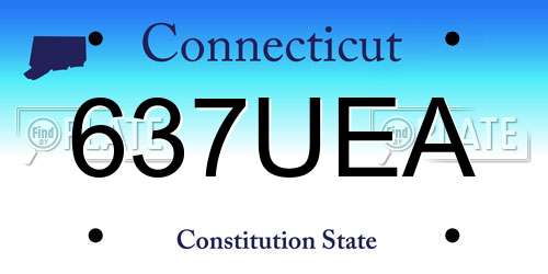 637UEA Connecticut License Plate