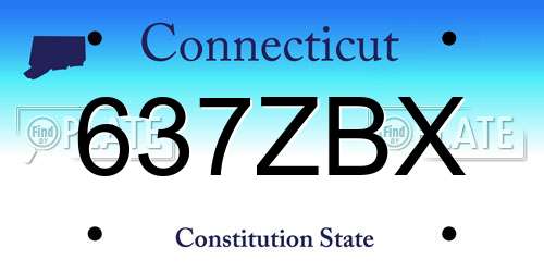 637ZBX Connecticut License Plate