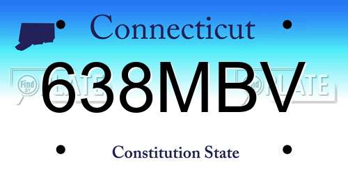 638MBV Connecticut License Plate