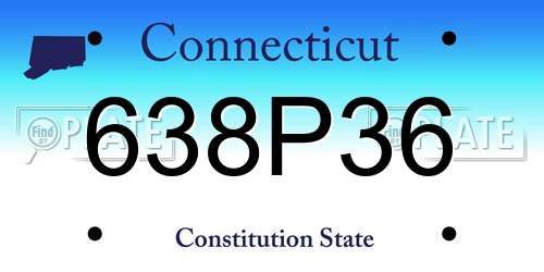 638P36 Connecticut License Plate
