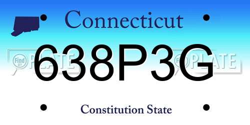 638P3G Connecticut License Plate
