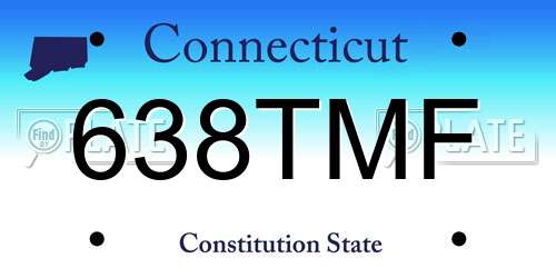 638TMF Connecticut License Plate