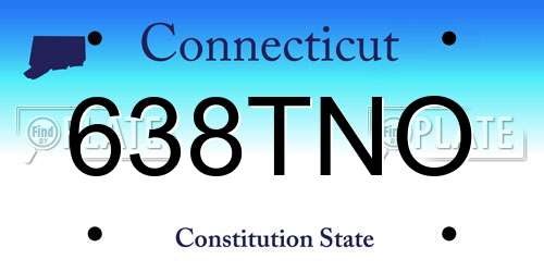638TNO Connecticut License Plate