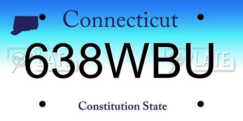 638WBU Connecticut License Plate