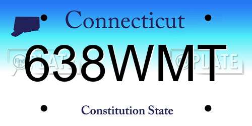 638WMT Connecticut License Plate