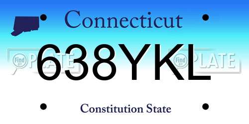 638YKL Connecticut License Plate