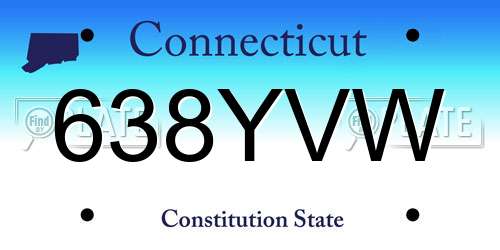 638YVW Connecticut License Plate