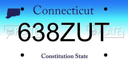 638ZUT Connecticut License Plate
