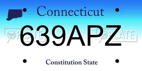 639APZ Connecticut License Plate