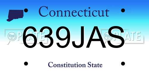 639JAS Connecticut License Plate