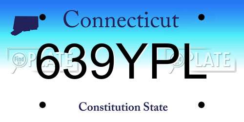 639YPL Connecticut License Plate