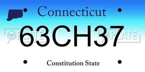 63CH37 Connecticut License Plate