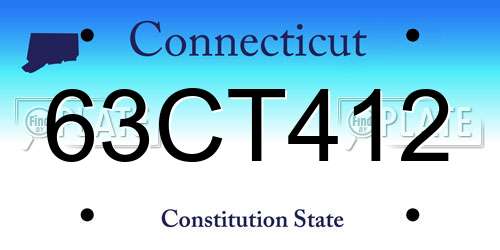 63CT412 Connecticut License Plate