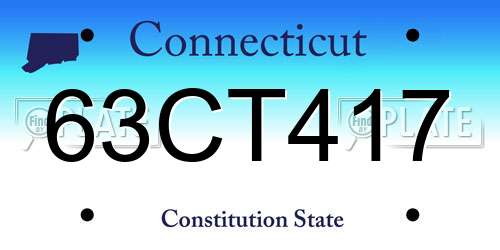 63CT417 Connecticut License Plate