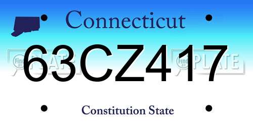 63CZ417 Connecticut License Plate