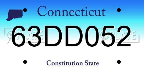 63DD052 Connecticut License Plate
