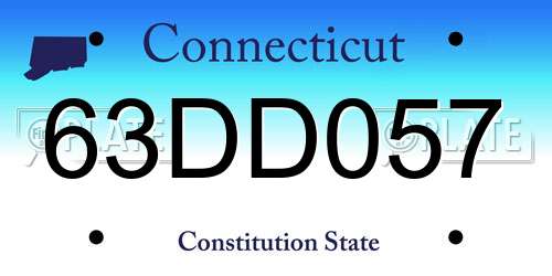 63DD057 Connecticut License Plate