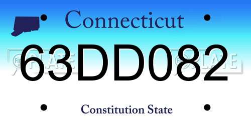 63DD082 Connecticut License Plate