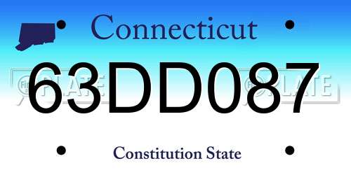 63DD087 Connecticut License Plate