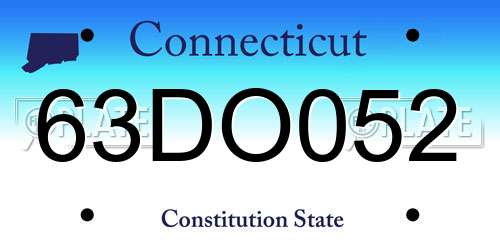 63DO052 Connecticut License Plate